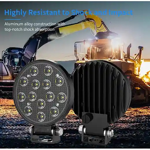 Round LED Super Bright Agro Work Light vista 2